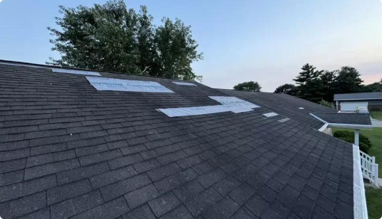 asphalt shingle roof repair by central illinois roofing company portillo construction