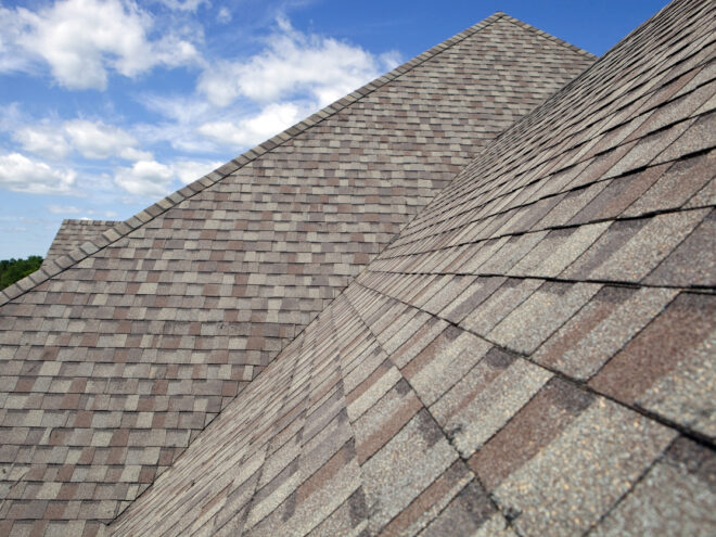 Newly shingled roof professionally installed by top local roofing company near me